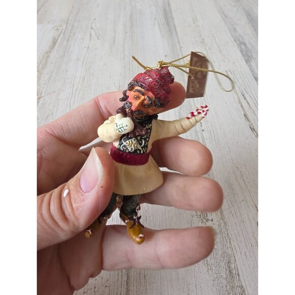 Drolleries d henderson elf candy cane cookie ornament as is Xmas tree demdaco - Picture 7 of 8